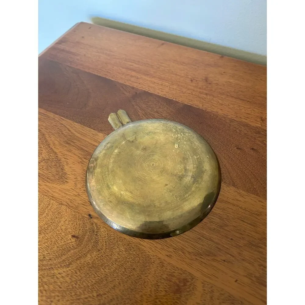Vintage Brass Ashtray, 6 Inch Round, Simple Design